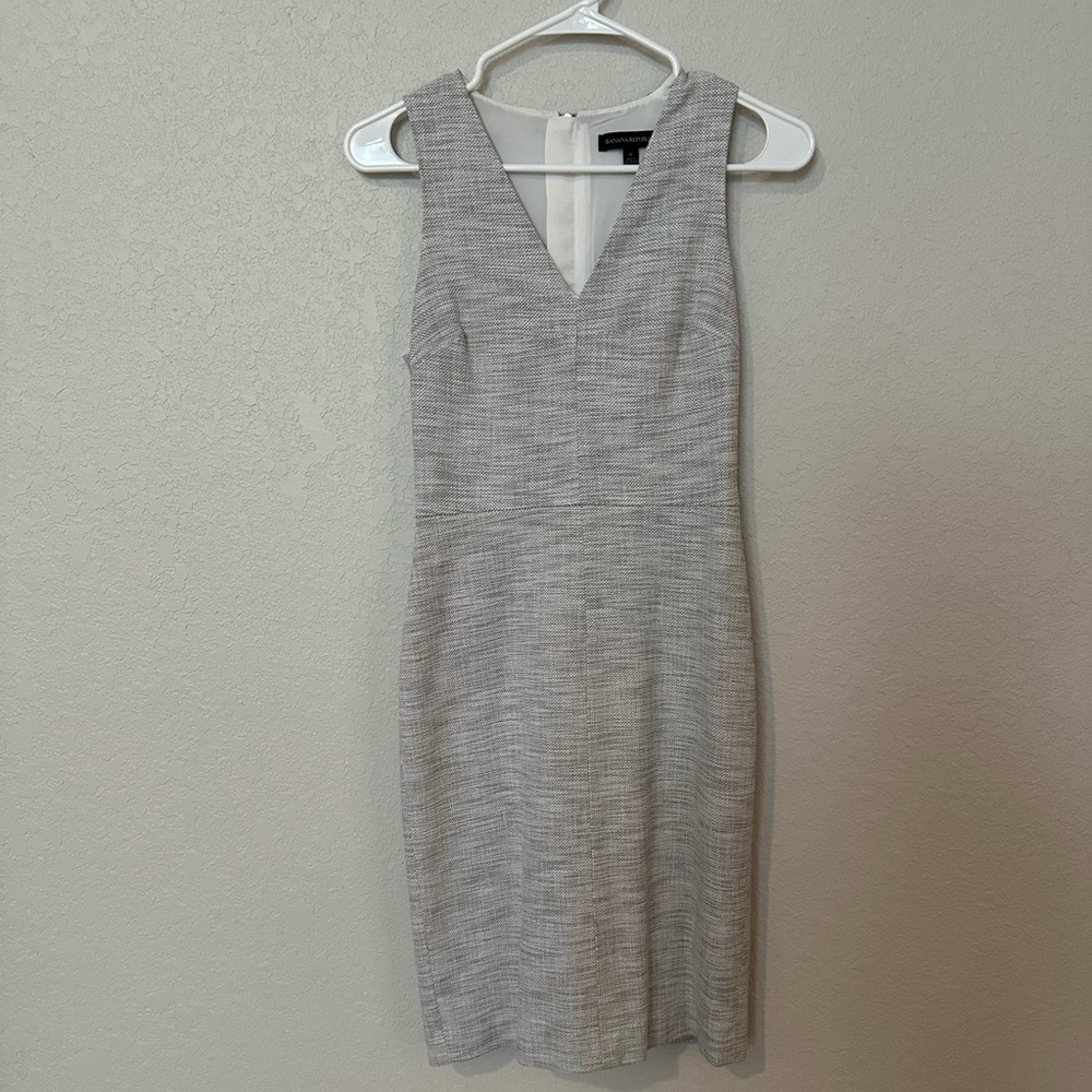 Grey/Tweed Pattern Banana Republic Business Dress
